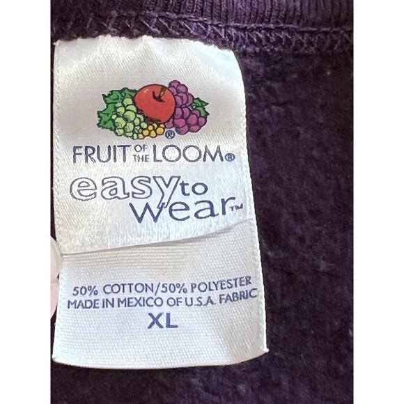 Vintage FOTL Fleece Sweatshirt Grape Purple 50/50 Size XL - Picture 4 of 4
